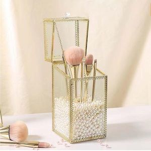 Vintage Gold Makeup Brush Holder